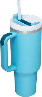 ⁦ستانلي كوب 40 OZ (1.18 لتر) H2.0 مصنوع من الستانلس ستيل مناسب للمياه والشاي المثلج والقهوة والسموذي ،لون Pool⁩ - الصورة ⁦4⁩